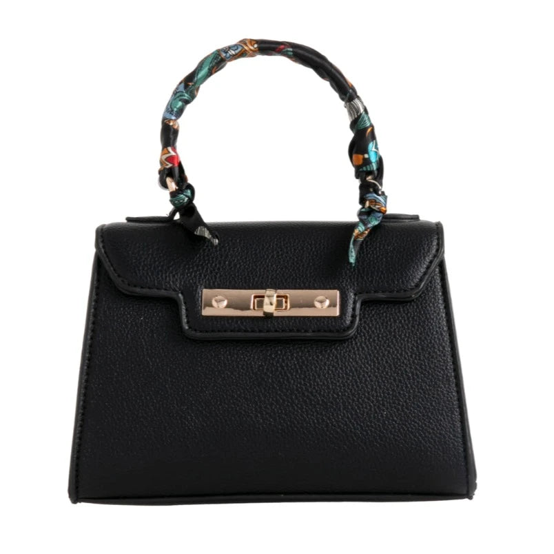 Women's Skinny Scarf Decor Square Tote Grab Bag Ladies Evening Party Handbags