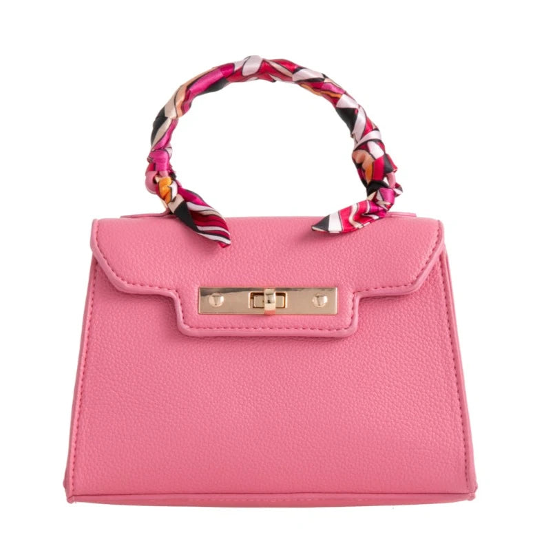 Women's Skinny Scarf Decor Square Tote Grab Bag Ladies Evening Party Handbags