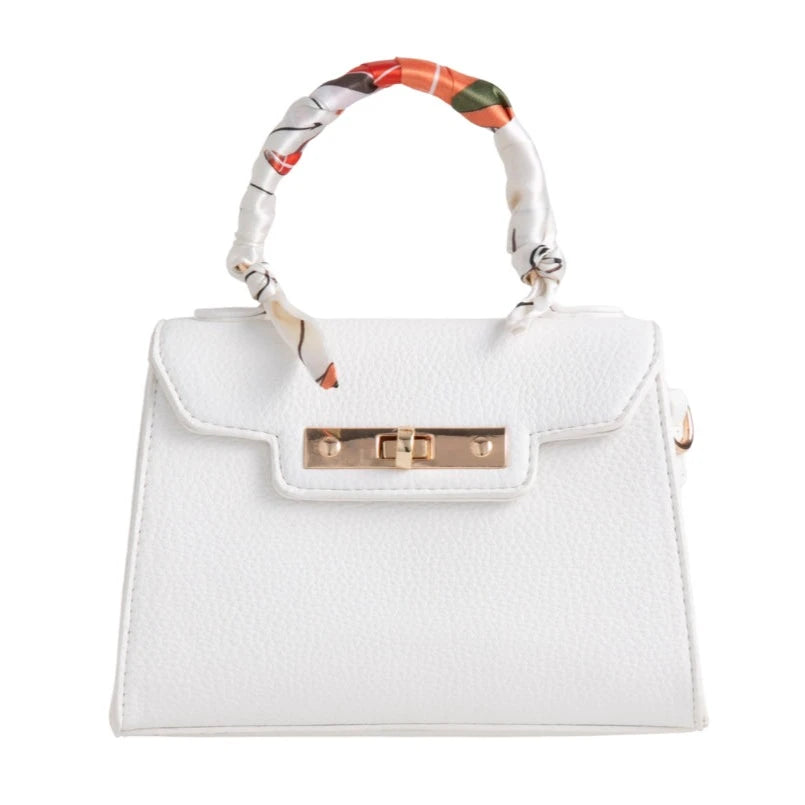 Women's Skinny Scarf Decor Square Tote Grab Bag Ladies Evening Party Handbags