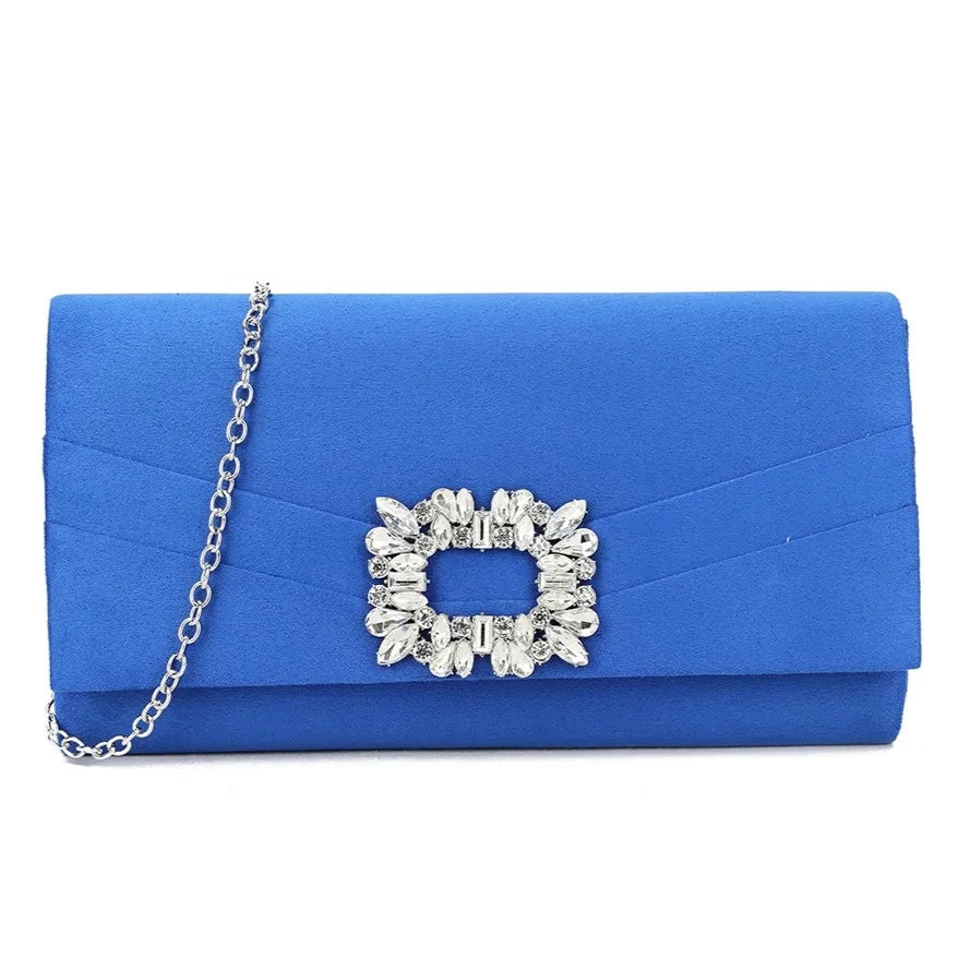 Women Suede Clutch bag Ladies Shoulder Envelope Evening Party Wedding Handbag UK