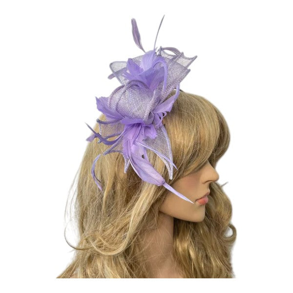 Women's Feather Fascinator Looped Headband Clip Party Wedding Prom Royal Ascot