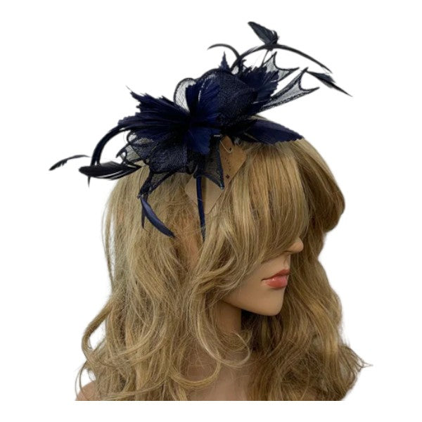 Women's Feather Fascinator Looped Headband Clip Party Wedding Prom Royal Ascot
