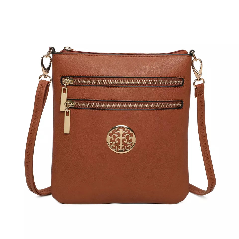 Women's Front Zipped Across Body Bag Messenger Bag Ladies Shoulder Over Bags Detachable Handbags