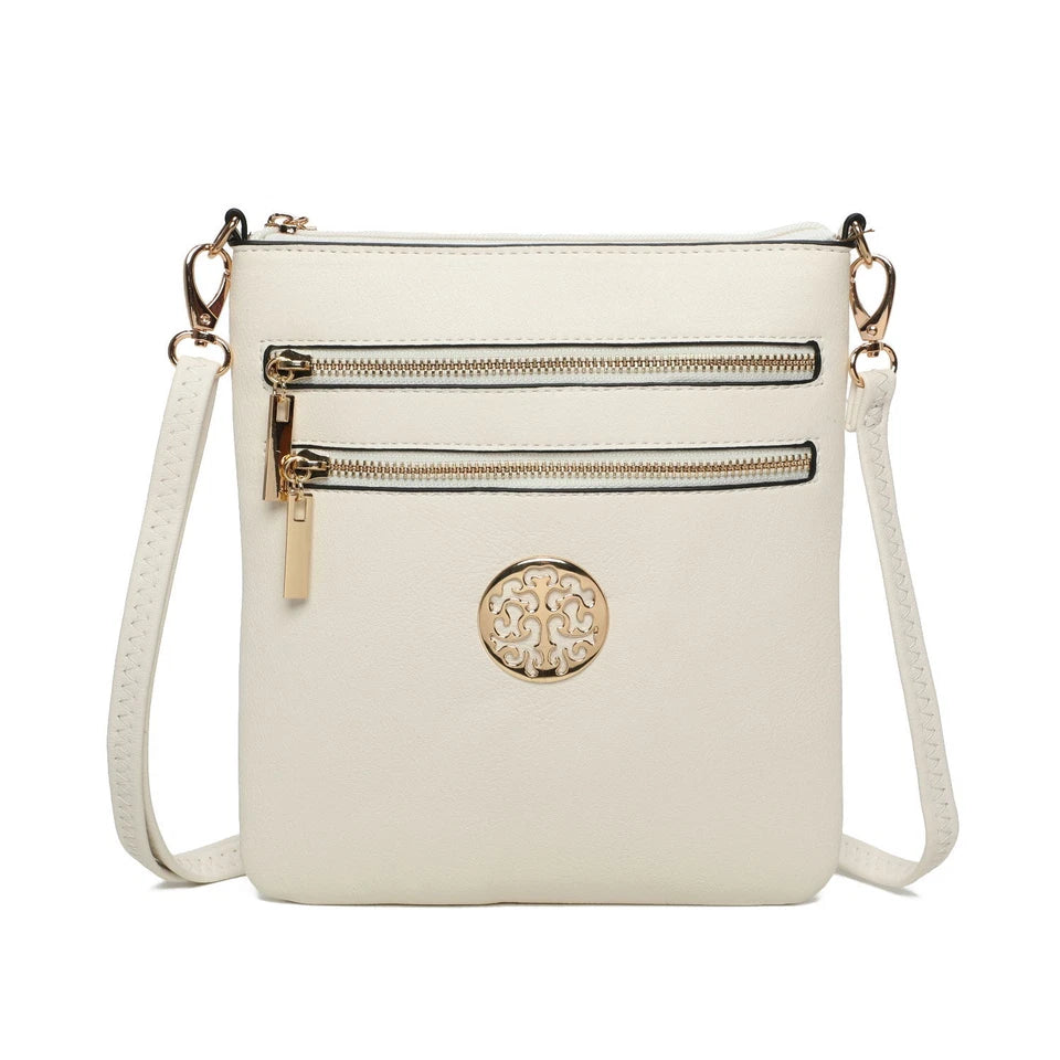 Women's Front Zipped Across Body Bag Messenger Bag Ladies Shoulder Over Bags Detachable Handbags