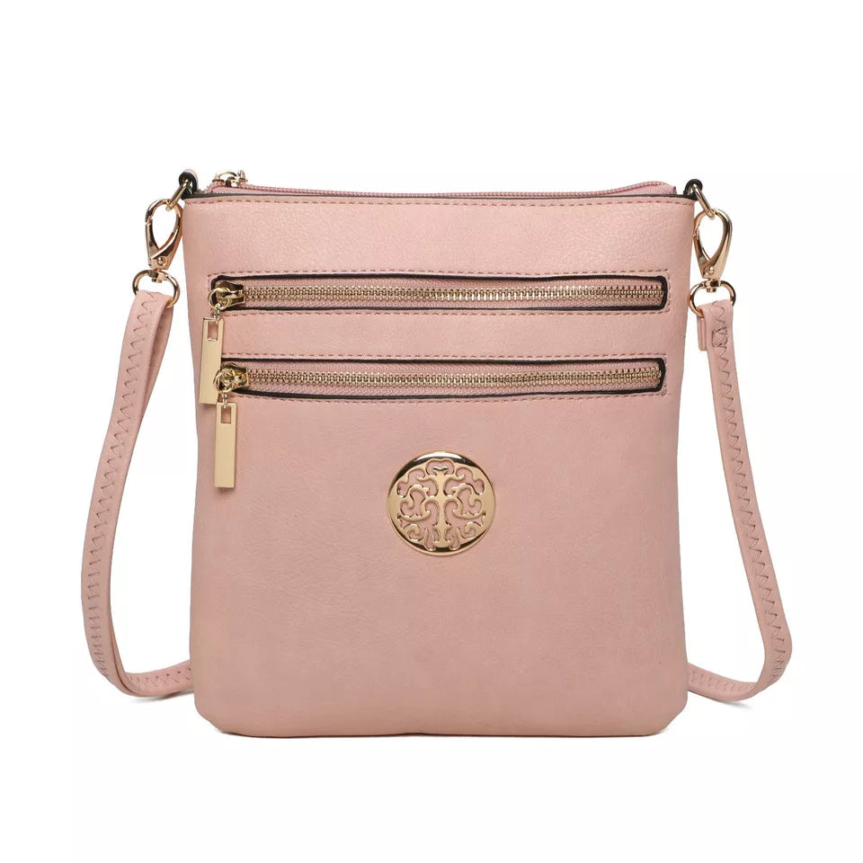 Women's Front Zipped Across Body Bag Messenger Bag Ladies Shoulder Over Bags Detachable Handbags