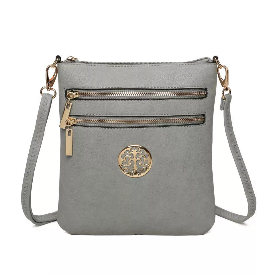 Women's Front Zipped Across Body Bag Messenger Bag Ladies Shoulder Over Bags Detachable Handbags