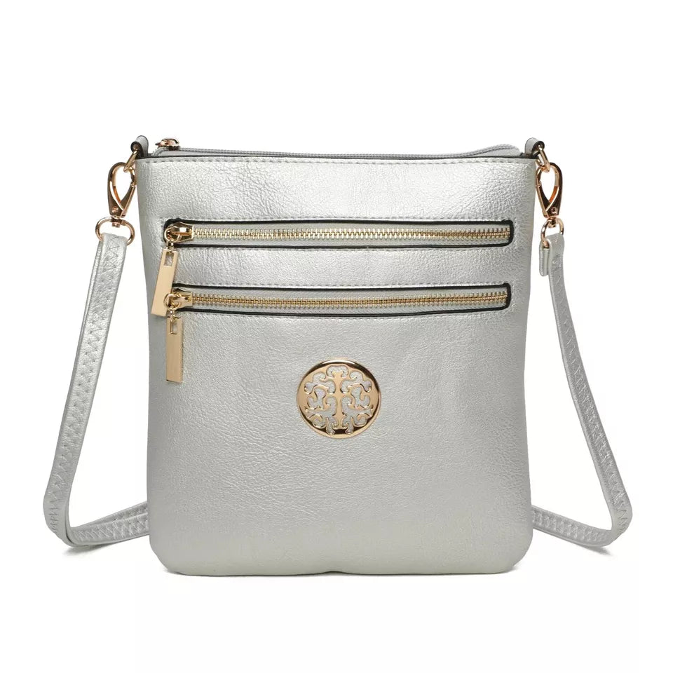 Women's Front Zipped Across Body Bag Messenger Bag Ladies Shoulder Over Bags Detachable Handbags