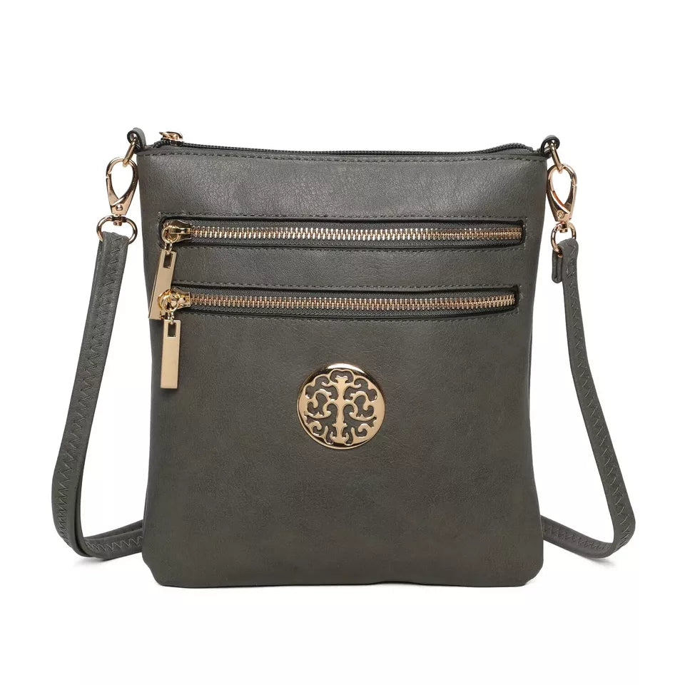 Women's Front Zipped Across Body Bag Messenger Bag Ladies Shoulder Over Bags Detachable Handbags