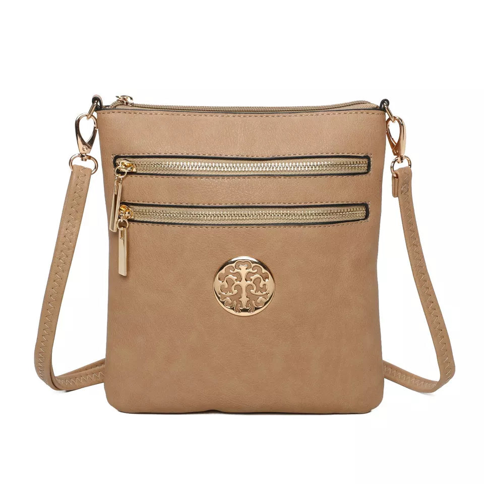 Women's Front Zipped Across Body Bag Messenger Bag Ladies Shoulder Over Bags Detachable Handbags