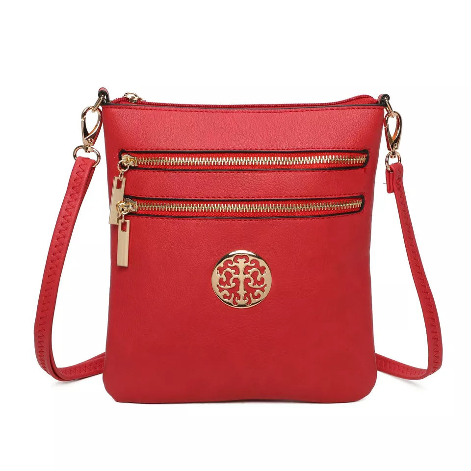 Women's Front Zipped Across Body Bag Messenger Bag Ladies Shoulder Over Bags Detachable Handbags