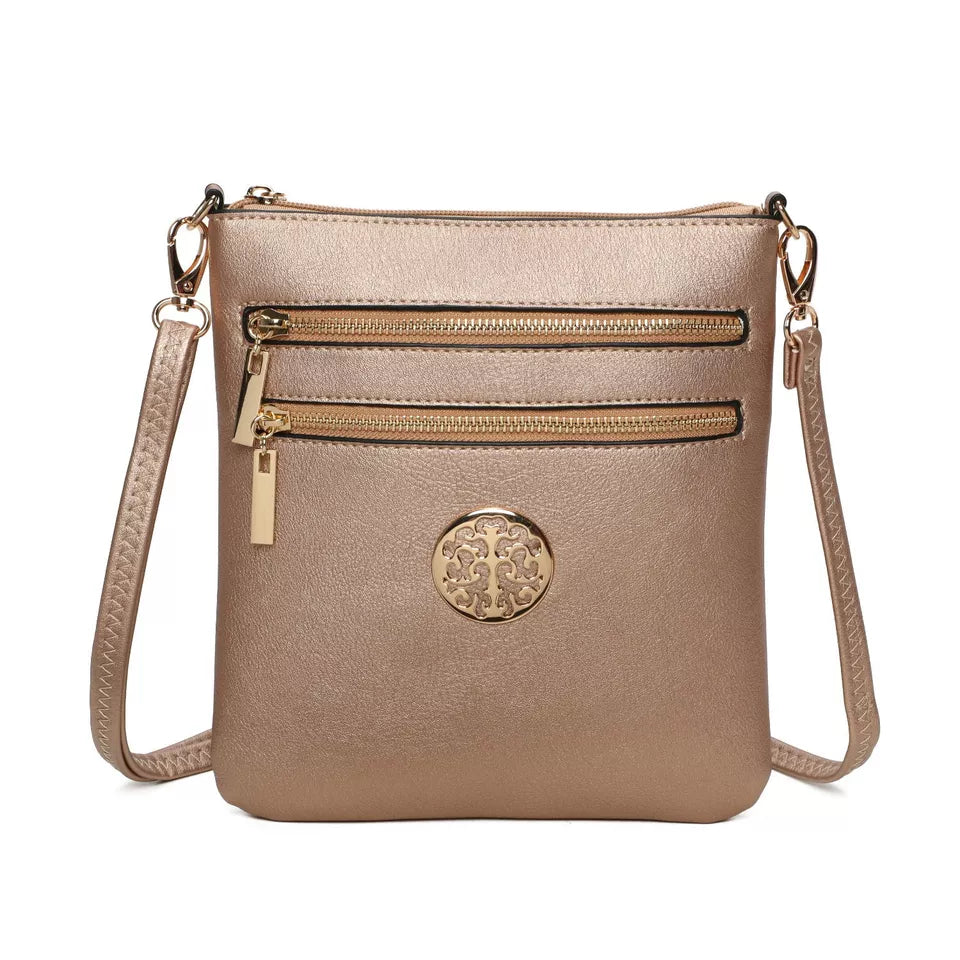 Women's Front Zipped Across Body Bag Messenger Bag Ladies Shoulder Over Bags Detachable Handbags