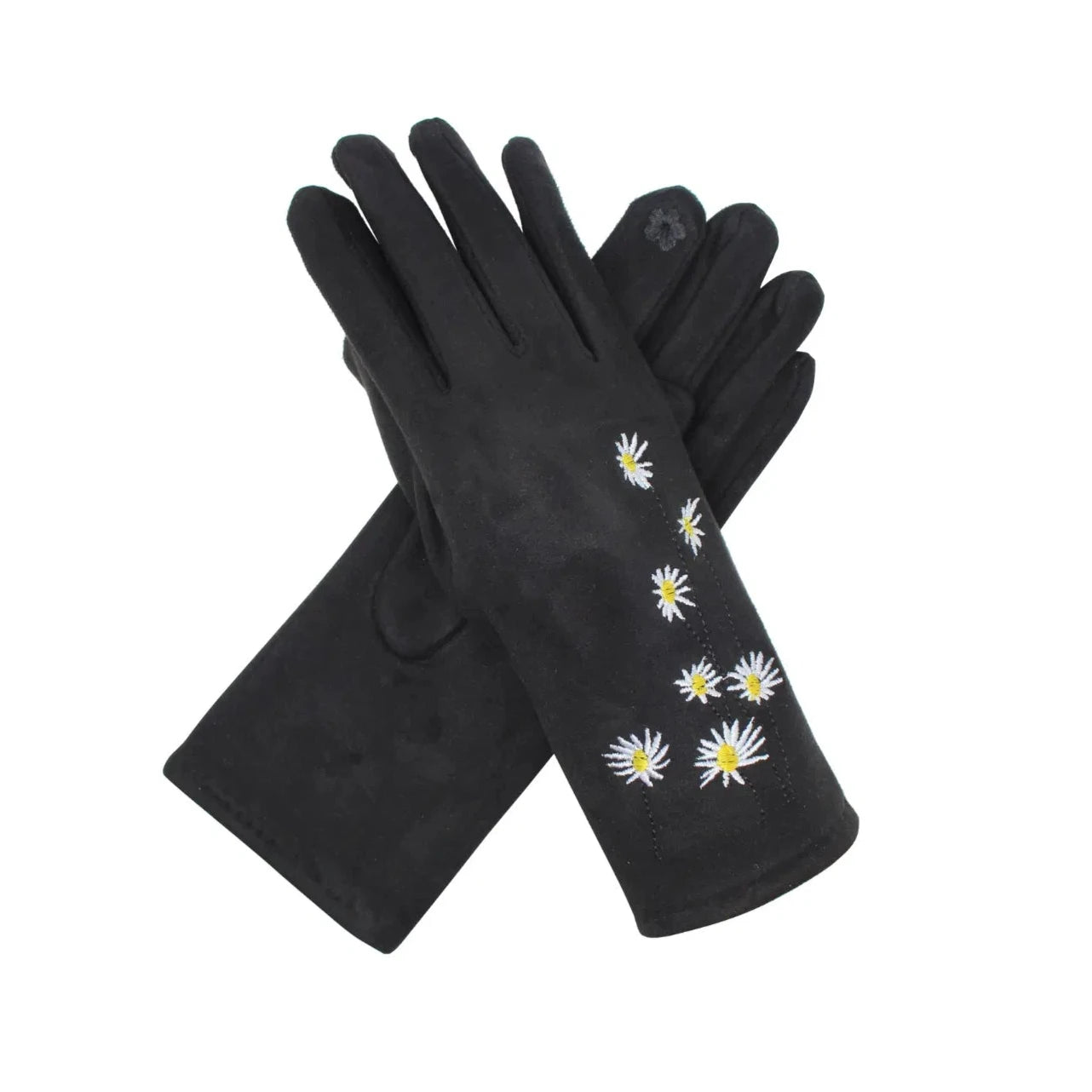 Women Winter Gloves Warm Soft Cosy Thermal Thick Fleece Flower Print Touchscreen Gloves