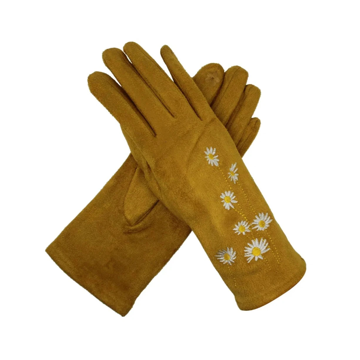 Women Winter Gloves Warm Soft Cosy Thermal Thick Fleece Flower Print Touchscreen Gloves