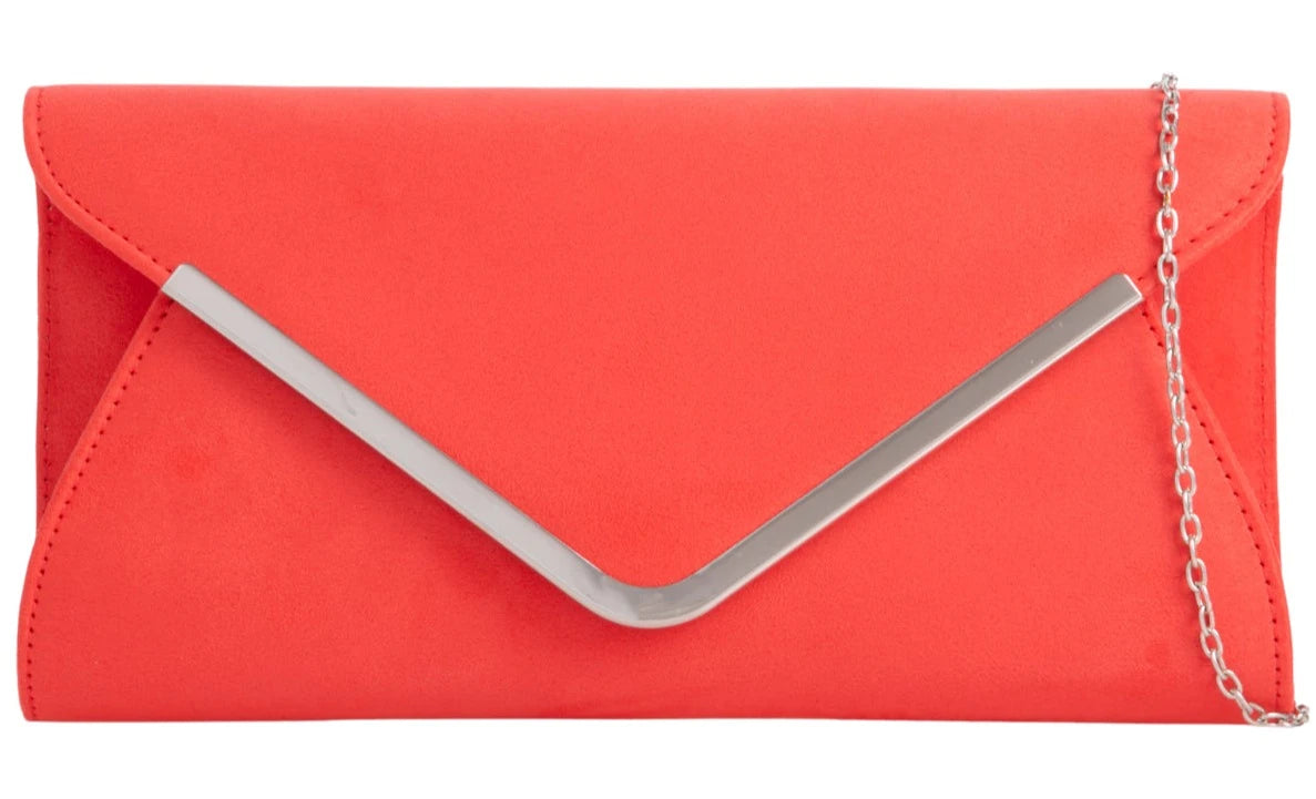 Suede Leather Envelope Clutch Bag Smart Evening Prom Party Handbag For Women