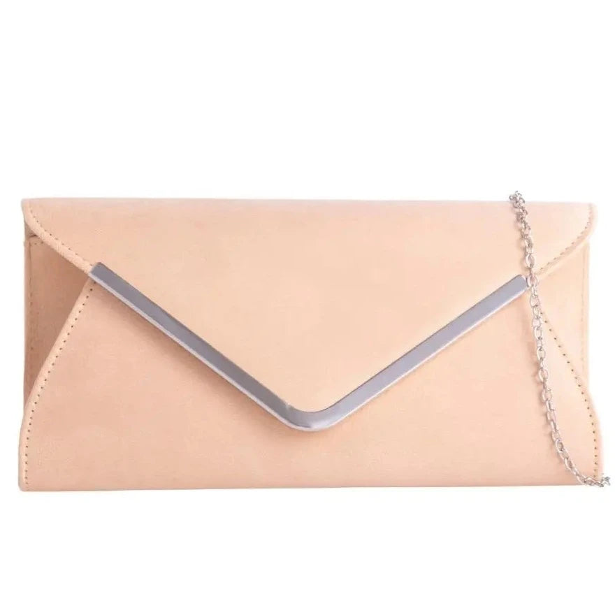 Suede Leather Envelope Clutch Bag Smart Evening Prom Party Handbag For Women
