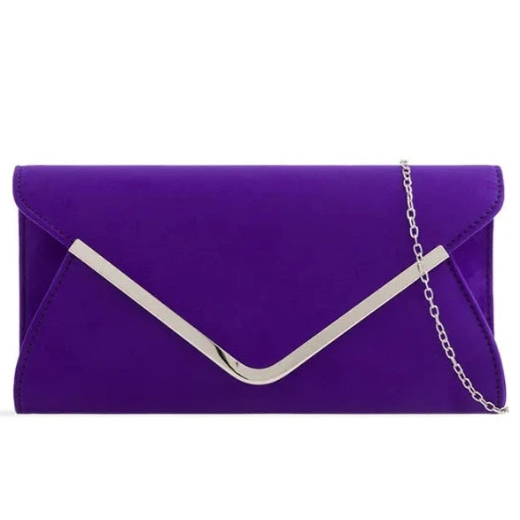 Suede Leather Envelope Clutch Bag Smart Evening Prom Party Handbag For Women