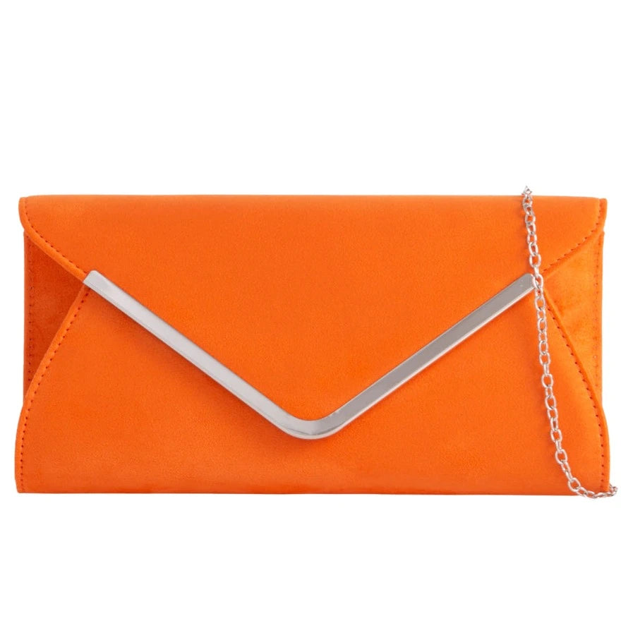 Suede Leather Envelope Clutch Bag Smart Evening Prom Party Handbag For Women