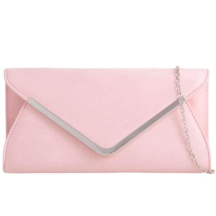 Suede Leather Envelope Clutch Bag Smart Evening Prom Party Handbag For Women