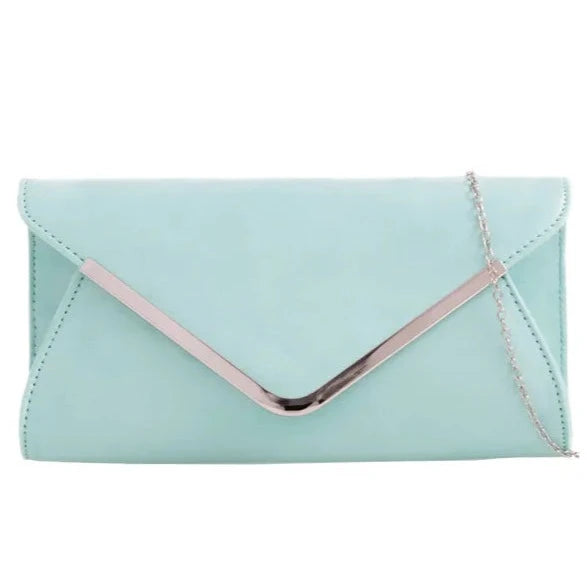 Suede Leather Envelope Clutch Bag Smart Evening Prom Party Handbag For Women