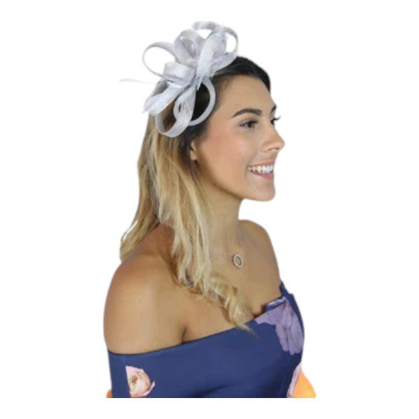 Womens Feather Loops Fascinator Headband & Clip Wedding Ladies Day Prom Royal Ascot Races