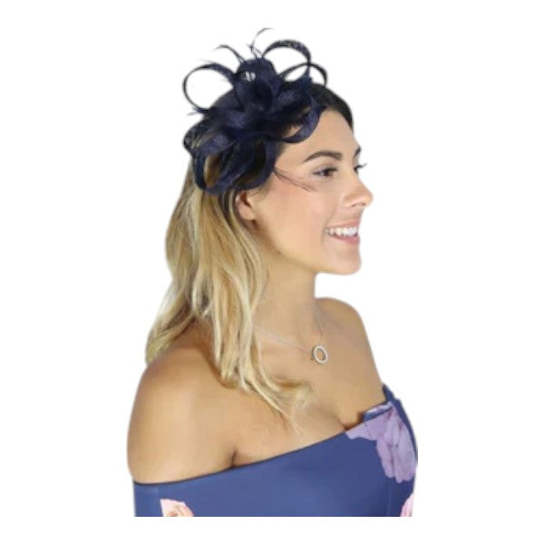 Womens Feather Loops Fascinator Headband & Clip Wedding Ladies Day Prom Royal Ascot Races