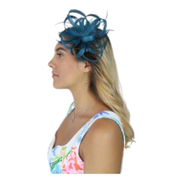 Womens Feather Loops Fascinator Headband & Clip Wedding Ladies Day Prom Royal Ascot Races