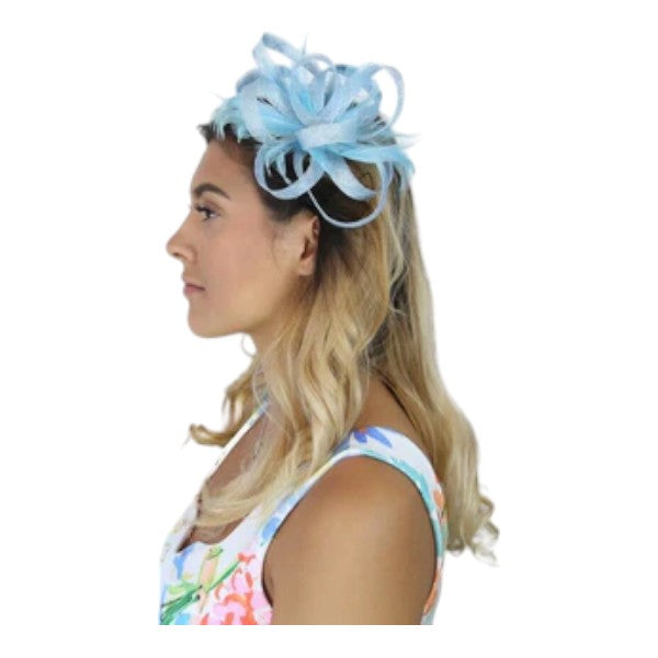 Womens Feather Loops Fascinator Headband & Clip Wedding Ladies Day Prom Royal Ascot Races