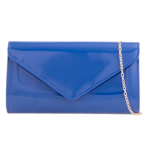 Women's Glossy Patent Leather Plain Envelope Clutch bag Ladies Wedding Evening Handbags