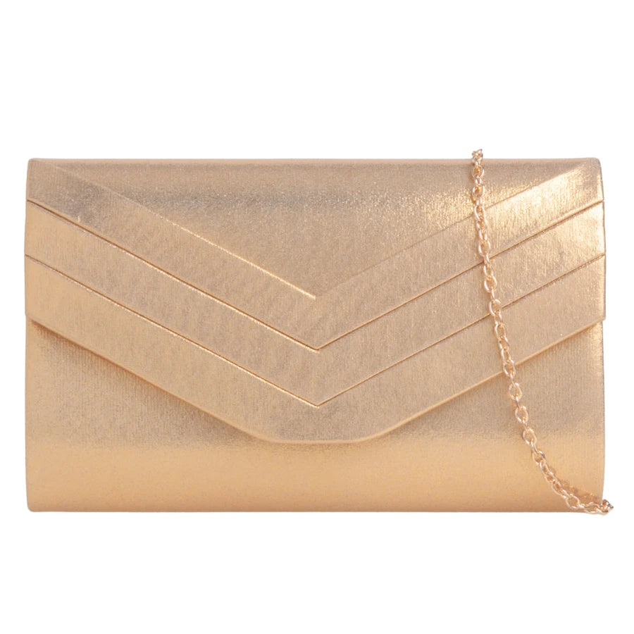 Ladies Faux Suede Envelope Clutch Bag Evening Party Prom Handbag For Women