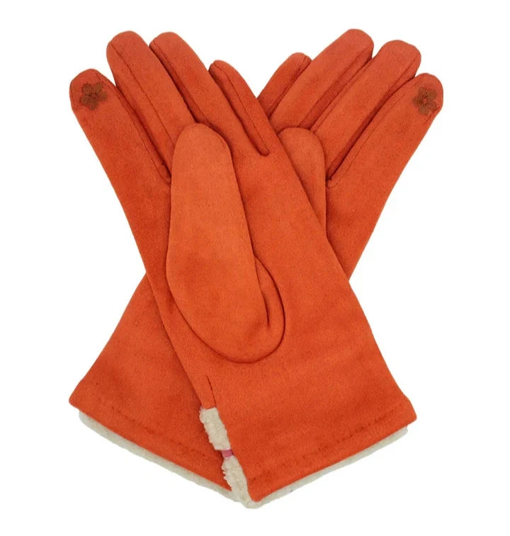 Women's Fleece Lined Cosy Winter Warm Gloves Ladies Faux Fur Cuffs Pom Pom Glove