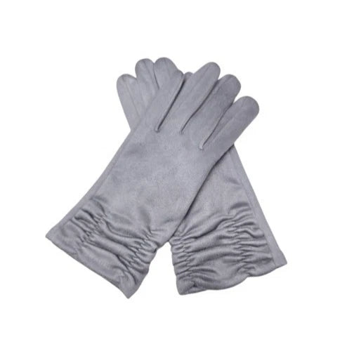 Women's Winter Gloves Faux Suede Soft Fleece Cozy Warm Ladies Fashion Gloves