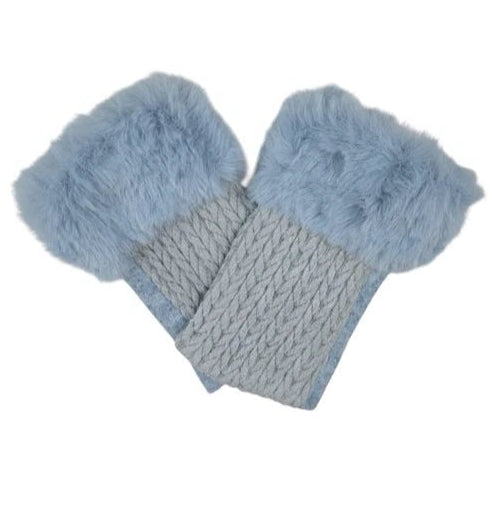 Women's Ladies Winter Fingerless Gloves Suede Fur Mittens Soft Warm Fleece Lined