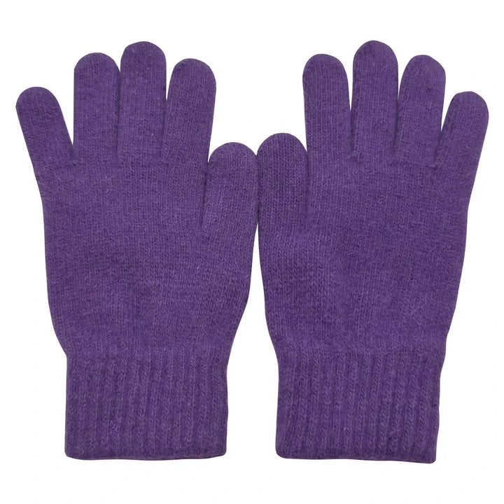 Women  Elegant Soft Plain Winter Gloves Thermal Warm Soft Fleece Lined Ladies Plain Knitted Gloves