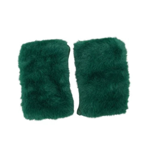 Women's Winter Fingerless Faux Suede Fur Gloves Mittens Soft Warm Fleece Lined UK