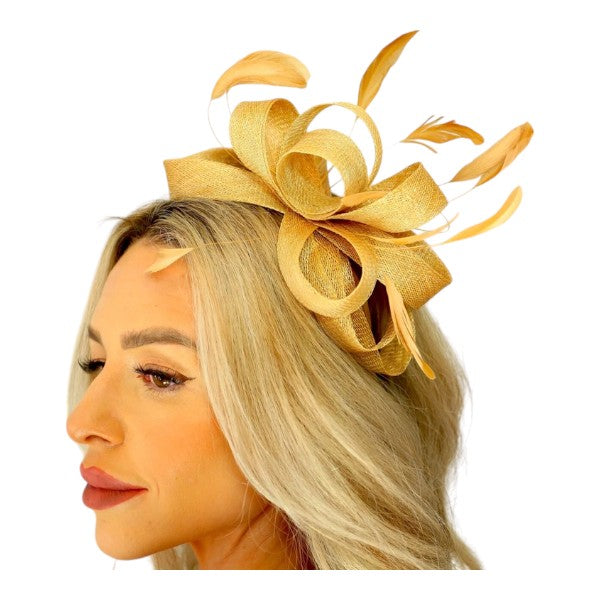 Elegant Looped Wedding Fascinator Clip/Headband Hat Ladies Day Races Royal Ascot UK