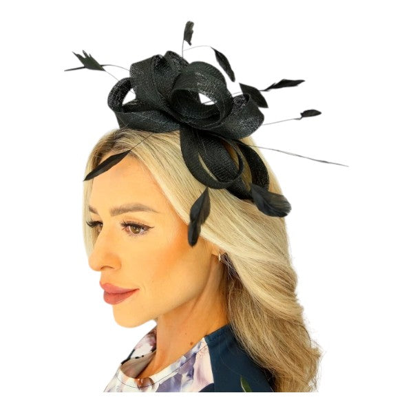 Elegant Looped Wedding Fascinator Clip/Headband Hat Ladies Day Races Royal Ascot UK