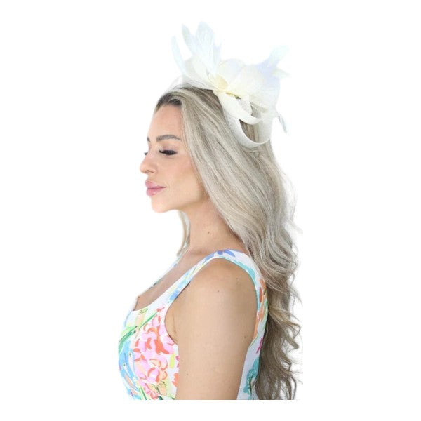 Womens Feather Looped Headband & Clip Fascinator Alice Band Ladies Day Wedding Royal Ascot
