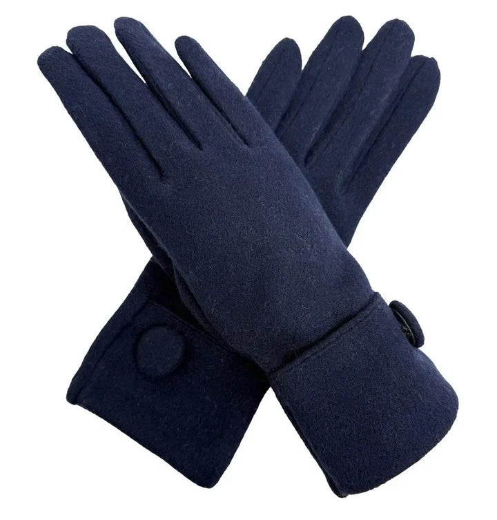 Women Winter Fashion Gloves Fleece Warm Comfy Soft Thermal Lined Button Touch Screen