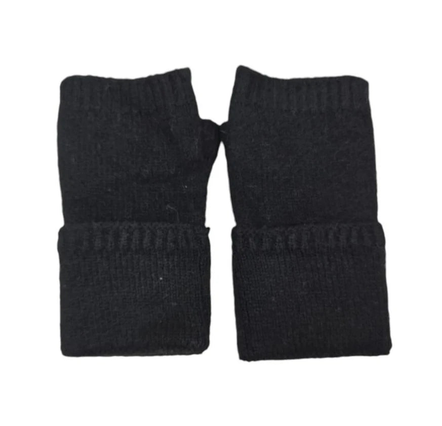 Women Cashmere Blend Soft Warm Gloves Ladies/Girls Winter Fingerless Knit Gloves