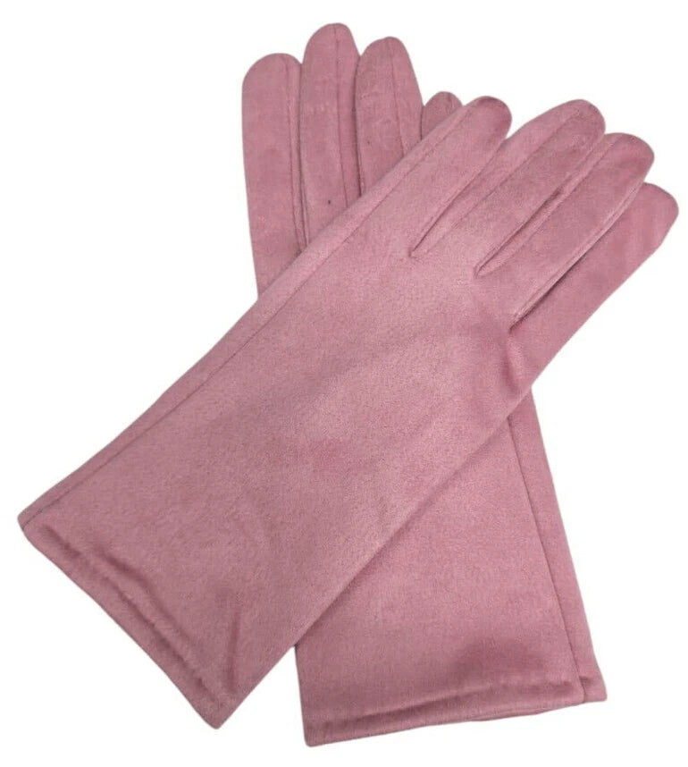 Women Plain Gloves Solid Colour Soft Cozy Warm Faux Suede Gloves  Fleece Touch Screen Gloves