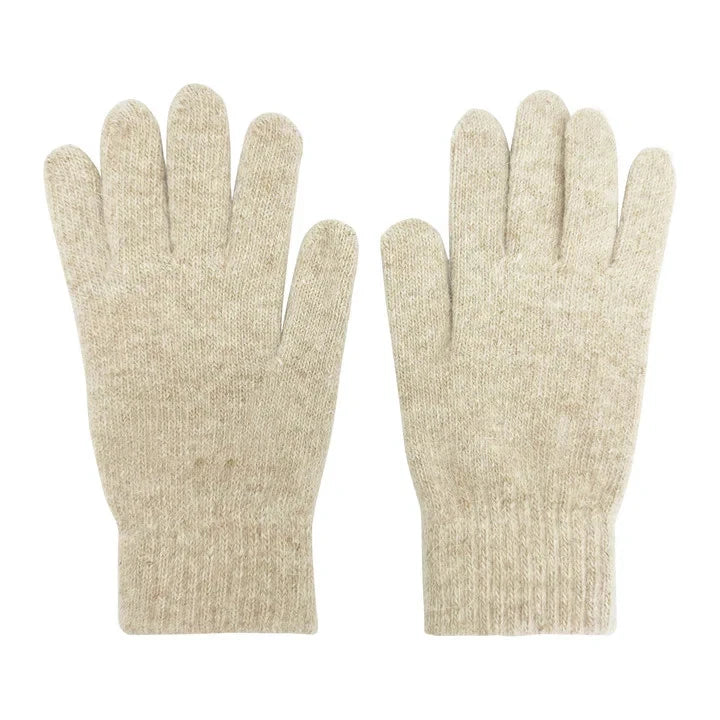 Women Elegant Soft Plain Winter Gloves Thermal Warm Soft Fleece Lined Ladies Plain Knitted Gloves