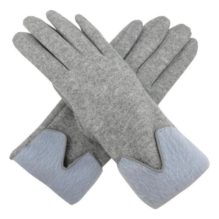 Women Plain Gloves Winter Warm Fleece Lined Ladies Faux Fur Wrist Fashion Gloves