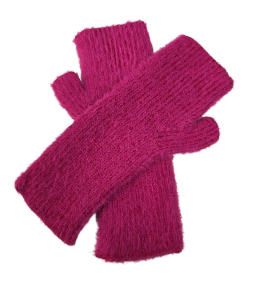 Unisex Women's Cashmere Blend Knitted Fingerless Gloves Winter Soft Wrist Warmers Gloves