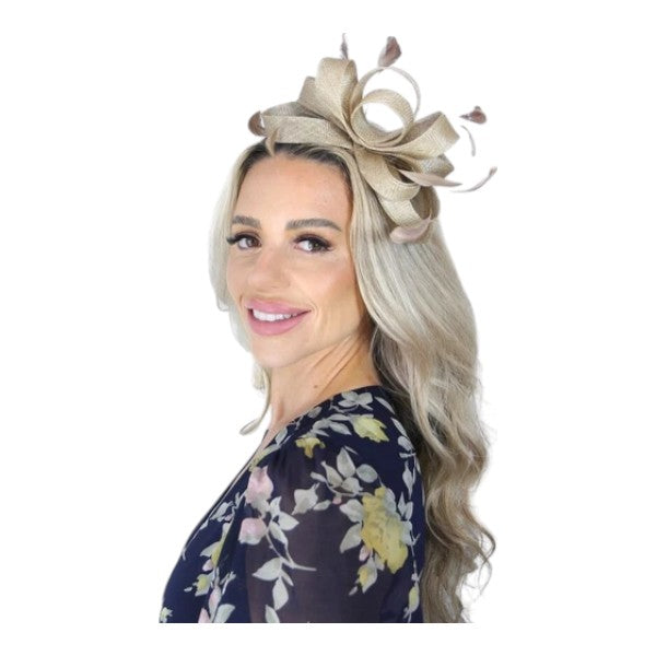 Elegant Looped Wedding Fascinator Clip/Headband Hat Ladies Day Races Royal Ascot UK