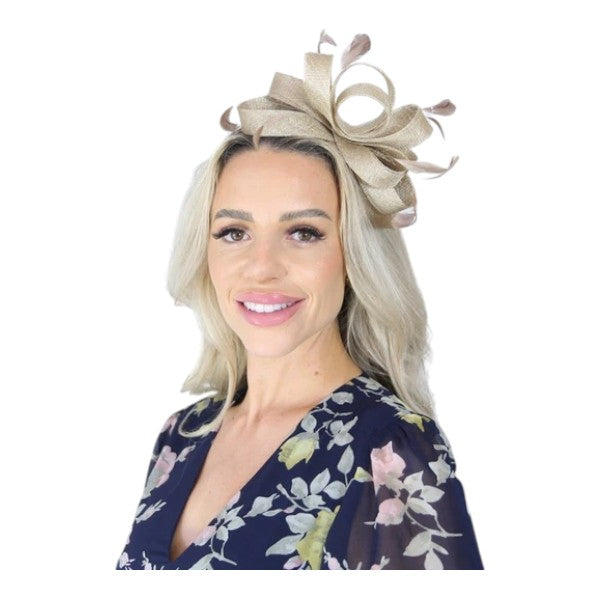 Elegant Looped Wedding Fascinator Clip/Headband Hat Ladies Day Races Royal Ascot UK