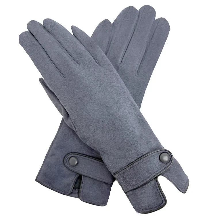 Ladies Women Winter Gloves Fleece Faux Suede Gloves Warm Thermal Gloves Soft Lined