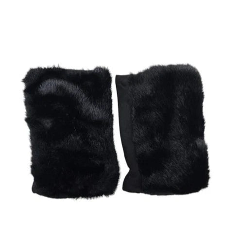 Women's Winter Fingerless Faux Suede Fur Gloves Mittens Soft Warm Fleece Lined UK