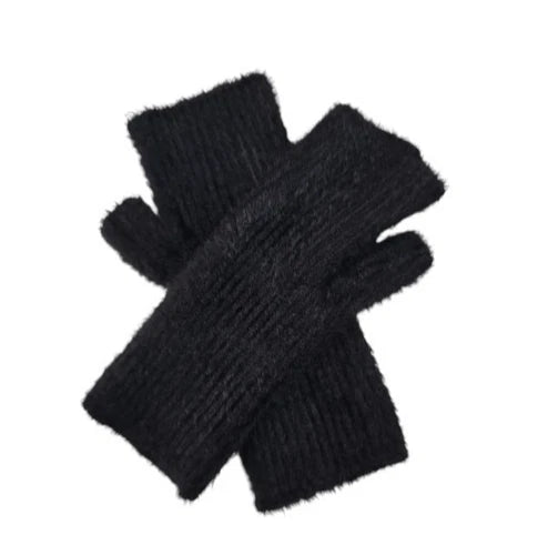 Unisex Women's Cashmere Blend Knitted Fingerless Gloves Winter Soft Wrist Warmers Gloves