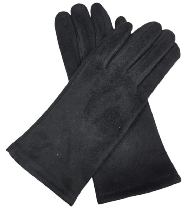 Women Plain Gloves Solid Colour Soft Cozy Warm Faux Suede Gloves  Fleece Touch Screen Gloves