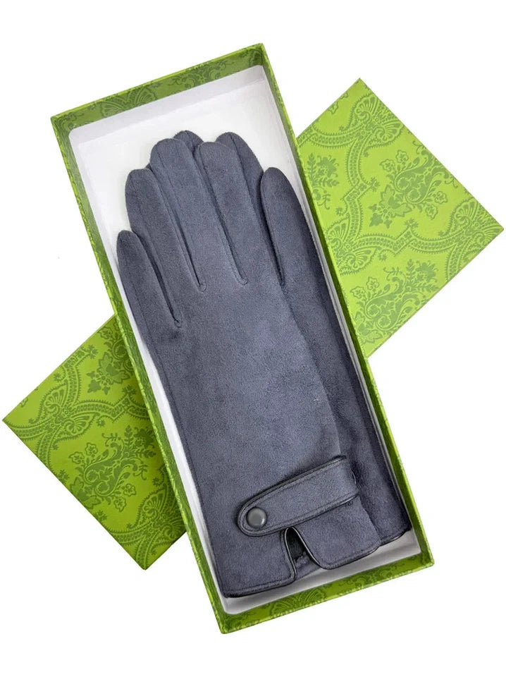 Ladies Women Winter Gloves Fleece Faux Suede Gloves Warm Thermal Gloves Soft Lined